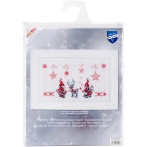 Picture of Vervaco Counted Cross Stitch Kit 11"X6.75"-Christmas Elves On Aida (14 Count)