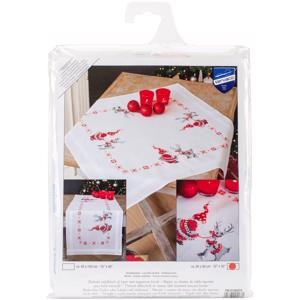 Picture of Vervaco Stamped Tablecloth Cross Stitch Kit 32"X32"-Christmas Elves