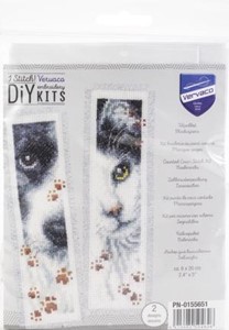 Picture of Vervaco Counted Cross Stitch Kit 2.5"X8" 2/Pkg-Dog & Cat Bookmarks On Aida (14 Count)