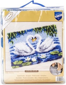 Picture of Vervaco Latch Hook Rug Kit 22"X16"-Elegant Swans