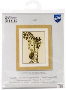 Picture of Vervaco Counted Cross Stitch Kit 7.5"X11.25"-Giraffe Family On Aida (14 Count)