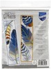 Picture of Vervaco Bookmark Counted Cross Stitch Kit 2.4"X8" 2/Pkg-Blue Feathers (14 Count)