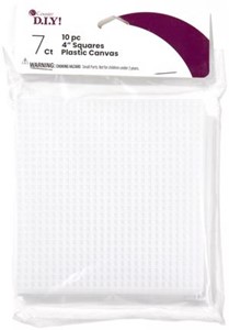 Picture of Cousin Plastic Canvas Shape 7 Count 4" 10/Pkg-Squares Clear
