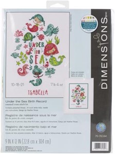 Picture of Dimensions Counted Cross Stitch Kit 12"X9"-Under The Sea Birth Record (14 Count)