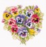 Picture of Vervaco Counted Cross Stitch Kit 9.2"X8.8"-Pansies in Heart Shape (14 Count)
