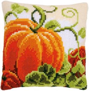 Picture of Vervaco Counted Cross Stitch Cushion Kit 16"X16"-Pumpkins