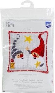 Picture of Vervaco Counted Cross Stitch Cushion Kit 16"X16"-Christmas Gnomes