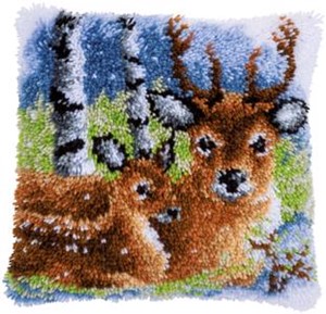 Picture of Vervaco Cushion Latch Hook Kit 16"X16"-Deer in the Snow