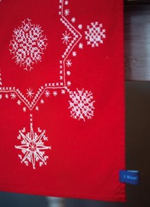 Picture of Vervaco Stamped Table Runner Embroidery Kit 16"X40"-White Christmas Stars