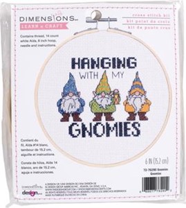 Picture of Dimensions Counted Cross Stitch Kit 6" Round-Gnomies (14 Count)