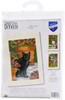 Picture of Vervaco Greeting Card Counted Cross Stitch Kit 4.25"X6" 3/Pk-Cats Between Flowers (14 Count)