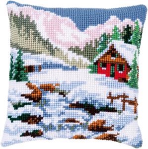 Picture of Vervaco Counted Cross Stitch Cushion Kit 16"X16"-Winter Scenery