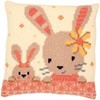 Picture of Vervaco Counted Cross Stitch Cushion Kit 16"X16"-Sweet Bunnies