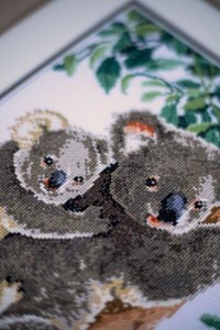 Picture of Vervaco Counted Cross Stitch Kit 10.8"X15.2"-Koala With Baby (14 Count)