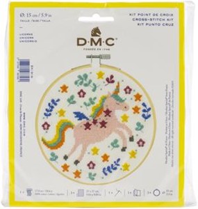 Picture of DMC Stitch Kit 6" Diameter-Unicorn (14 Count)