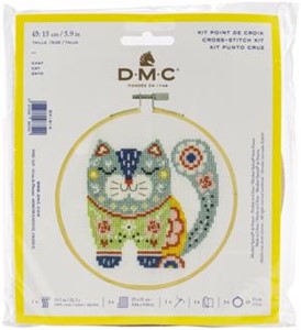 Picture of DMC Stitch Kit 6" Diameter-Cat (14 Count)
