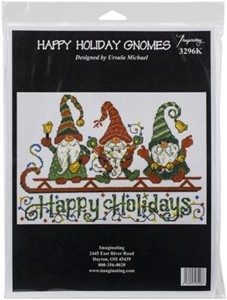 Picture of Imaginating Counted Cross Stitch Kit 11"X7.5"-Happy Holiday Gnomes (14 Count)