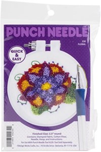 Picture of Design Works Punch Needle Kit 3.5" Round-Flower