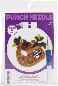 Picture of Design Works Punch Needle Kit 3.5" Round-Sloth