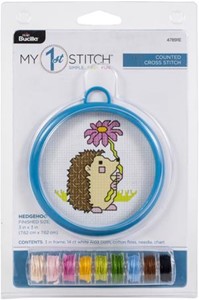 Picture of Bucilla/My 1st Stitch Mini Counted Cross Stitch Kit 3"-Hedgehog (14 Count)