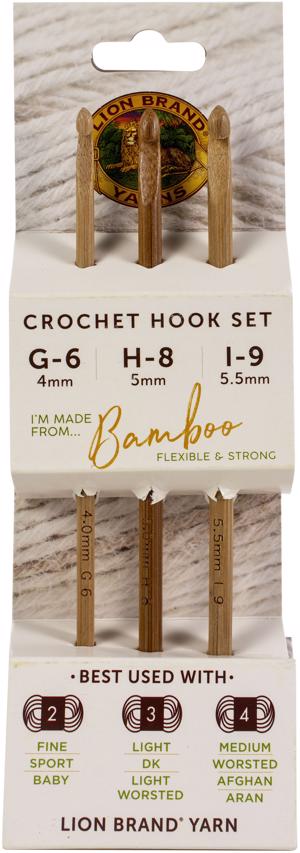 Lion Brand Bamboo Crochet Hook Set-Sizes G/6mm To I/9mm