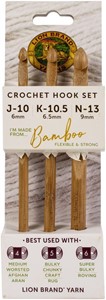 Picture of Lion Brand Bamboo Crochet Hook Set-Sizes J/10mm To N/13mm