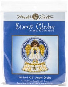 Picture of Mill Hill Counted Cross Stitch Ornament Kit 3.25"X2.5"-Angel Snow Globe (14 Count)