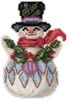 Picture of Mill Hill/Jim Shore Counted Cross Stitch Kit 3.5"x5"-Snowman With Holly (14 Count)