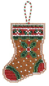 Picture of Mill Hill Counted Cross Stitch Ornament Kit 2.75"X3.25"-Gingerbread Stocking (14 Count)