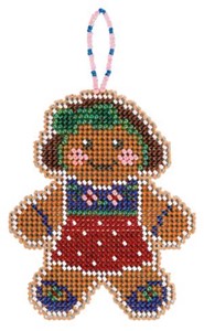 Picture of Mill Hill Counted Cross Stitch Ornament Kit 2.75"X3.25"-Gingerbread Lass (14 Count)