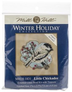 Picture of Mill Hill Counted Cross Stitch Ornament Kit 3"X2.5"-Little Chickadee-Perforated Paper