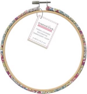 Picture of Dimensions Fabric-Covered Embroidery Hoop 6" Round-Cottage Core