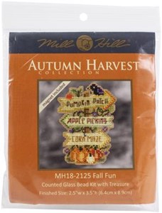 Picture of Mill Hill Counted Cross Stitch Kit 3.25"X2.5"-Fall Fun (14 Count)