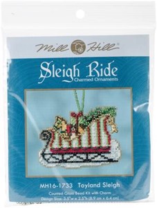Picture of Mill Hill Counted Cross Stitch Kit 3.5"X2.25"-Toyland Sleigh (14 Count)