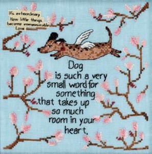 Picture of Mill Hill Counted Cross Stitch Kit 7"X7"-Curly Girl-Dog Is A Small World (28 Ct)