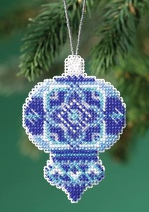 Picture of Mill Hill Counted Cross Stitch Ornament Kit 2.5"X3.5"-Azure Medallion (14 Count)