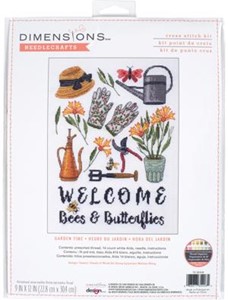 Picture of Dimensions Counted Cross Stitch Kit 9"X12"-Garden Time (14  Count)