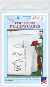 Picture of Jack Dempsey Stamped Pillowcases W/White Perle Edge 2/Pkg-Deer