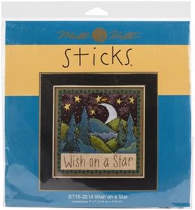 Picture of Mill Hill Counted Cross Stitch Kit 7"X7"-Sticks-Wish On A Star (14 Count)