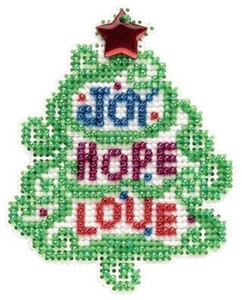 Picture of Mill Hill Counted Cross Stitch Kit 2.5"X3.25"-Joy, Hope, Love