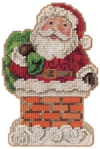 Picture of Mill Hill/Jim Shore Counted Cross Stitch Kit 3.5"x5"-Santa In Chimney (14 Count)