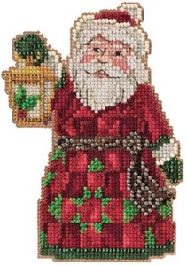 Picture of Mill Hill/Jim Shore Counted Cross Stitch Kit 3.5"x5"-Santa With Lantern (14 Count)