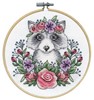 Picture of Design Works Counted Cross Stitch Kit 8" Round-Racoon (11 Count)