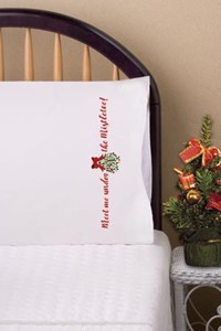 Picture of Tobin Stamped For Embroidery Pillowcase Pair 20"X30"-Mistletoe