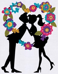 Picture of Design Works Felt Collage Applique Kit 10"X13"-First Date Silhouette