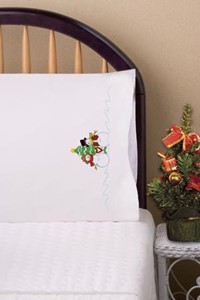 Picture of Tobin Stamped For Embroidery Pillowcase Pair 20"X30"-Snow Couple