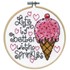 Picture of Design Works Counted Cross Stitch Kit 4" Round-Sprinkles (14 Count)