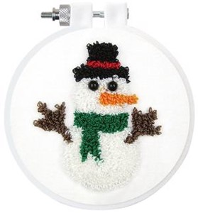 Picture of Design Works Punch Needle Kit 3.5" Round-Snowman