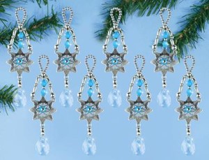 Picture of Design Works Beaded Ornament Kit 1"X3.5" Set of 8-Snowflake Drop