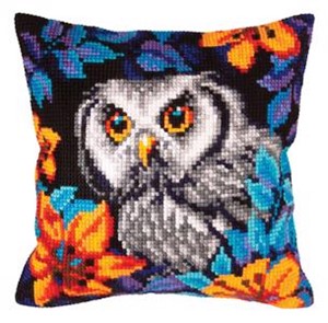 Picture of Collection d'Art Stamped Needlepoint Cushion 15.75"X15.75"-Owl Gaze